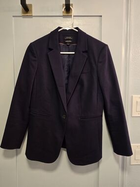 RW&CO Women's Navy Single-Button Blazer